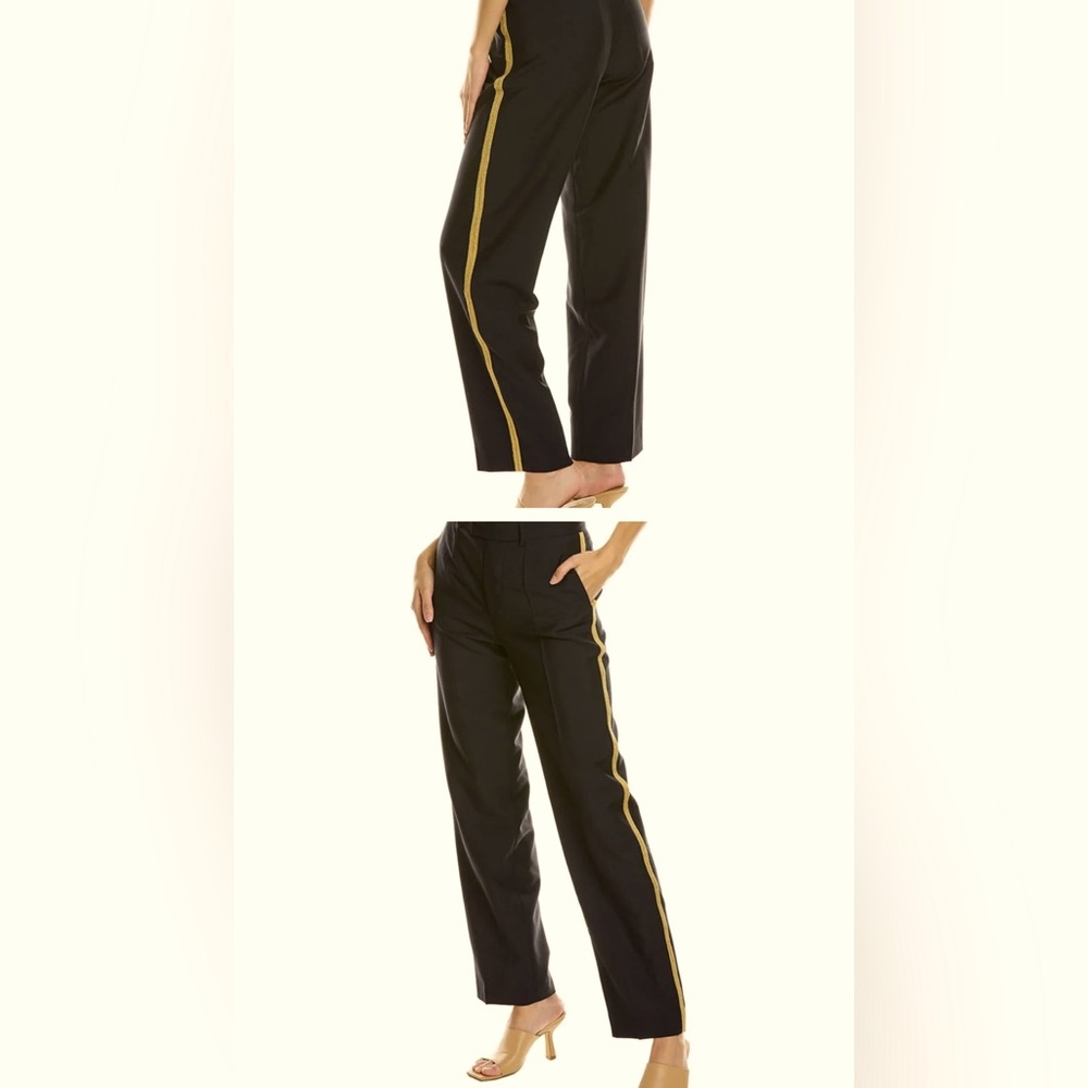 Zadig and Voltaire Pomelo Pants - Army Green with Metallic Gold Accent